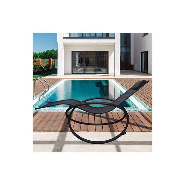 Foldable Black Rocking Chair Recliner