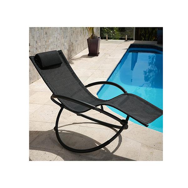 Foldable Black Rocking Chair Recliner