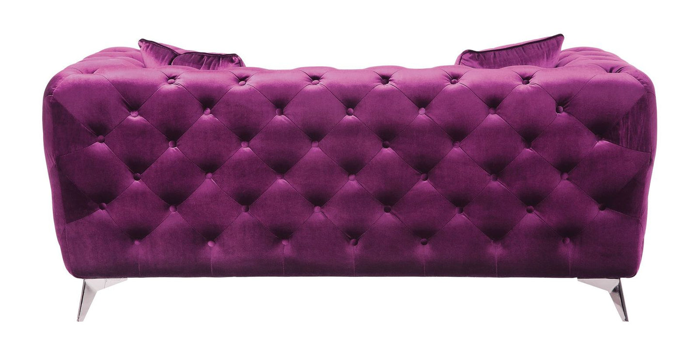 Atronia Loveseat with Purple Fabric