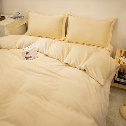 Four Piece Set With Double-sided Fleece Duvet Cover