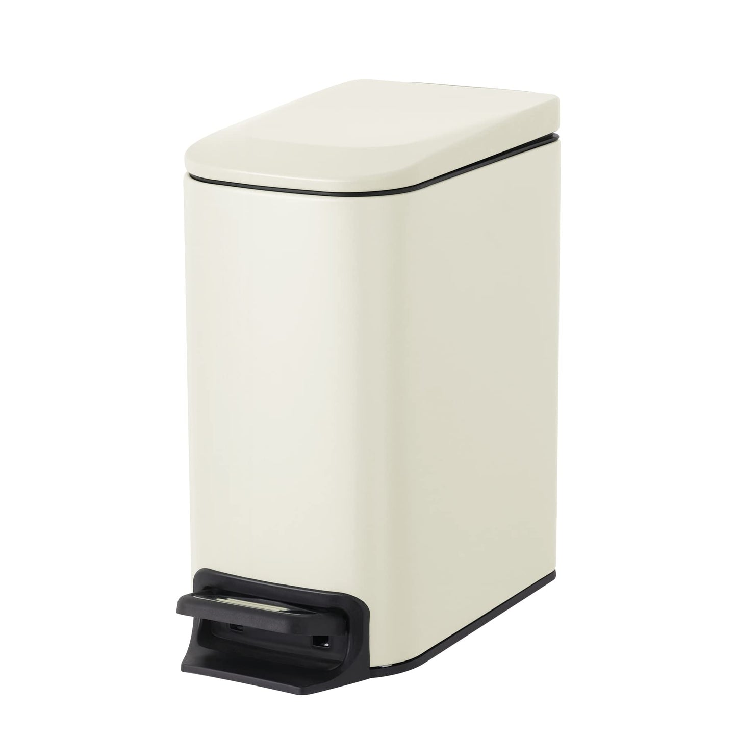 Cesun Small Bathroom Trash Can with Lid, 1.6 Gal, Soft Close, Matte Black