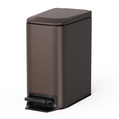 Cesun Small Bathroom Trash Can with Lid, 1.6 Gal, Soft Close, Matte Black