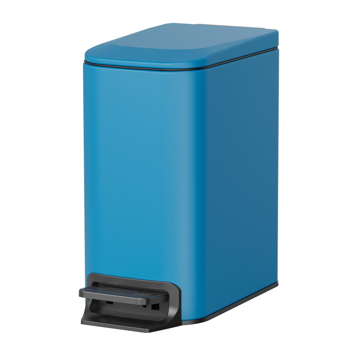 Cesun Small Bathroom Trash Can with Lid, 1.6 Gal, Soft Close, Matte Black