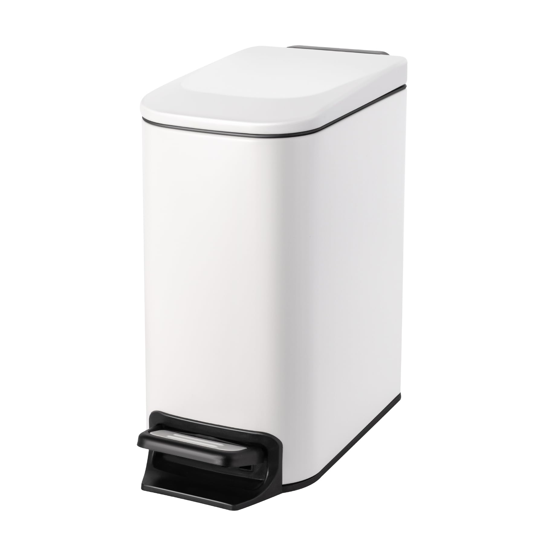 Cesun Small Bathroom Trash Can with Lid, 1.6 Gal, Soft Close, Matte Black