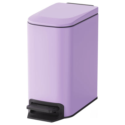 Cesun Small Bathroom Trash Can with Lid, 1.6 Gal, Soft Close, Matte Black