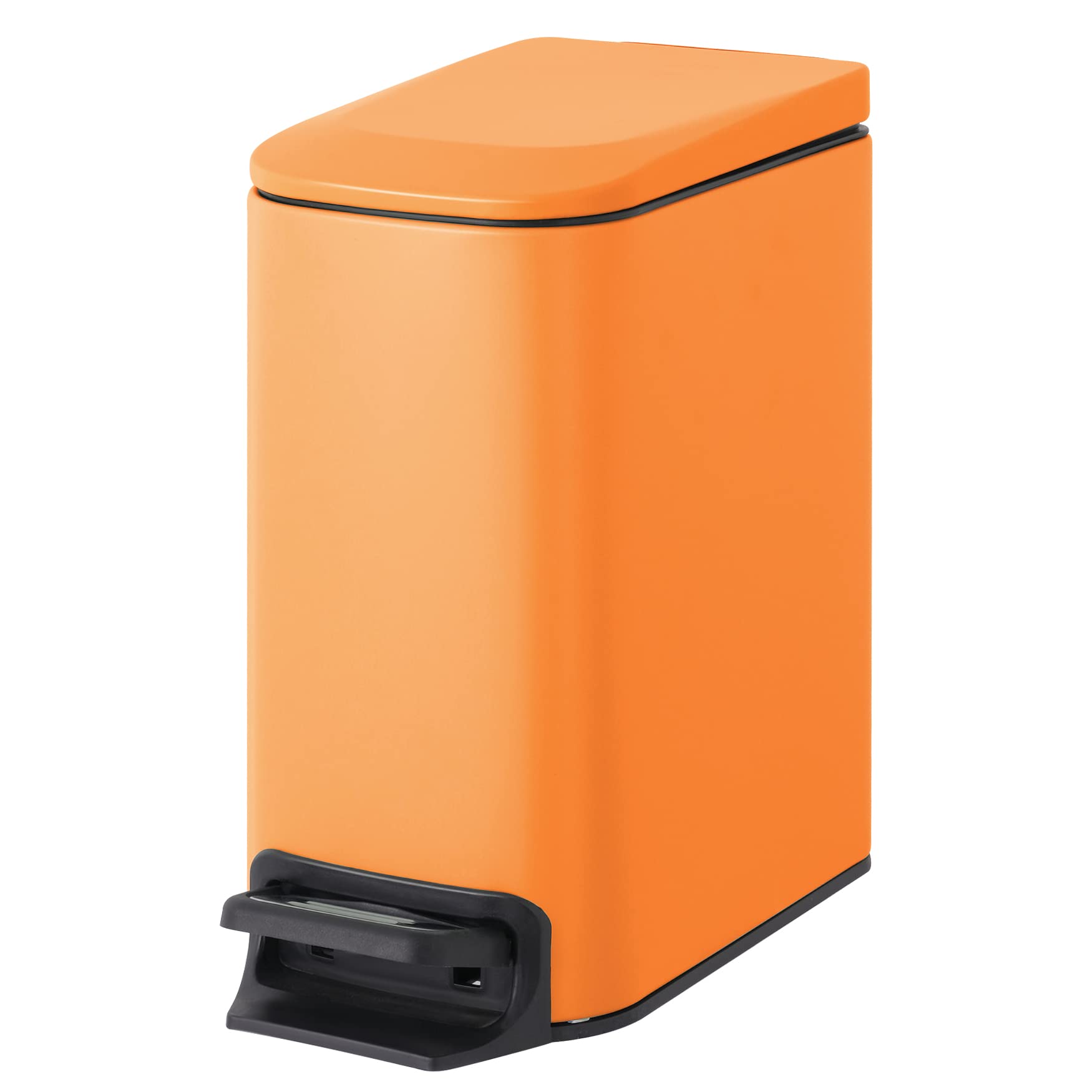 Cesun Small Bathroom Trash Can with Lid, 1.6 Gal, Soft Close, Matte Black
