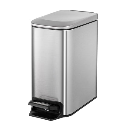 Cesun Small Bathroom Trash Can with Lid, 1.6 Gal, Soft Close, Matte Black