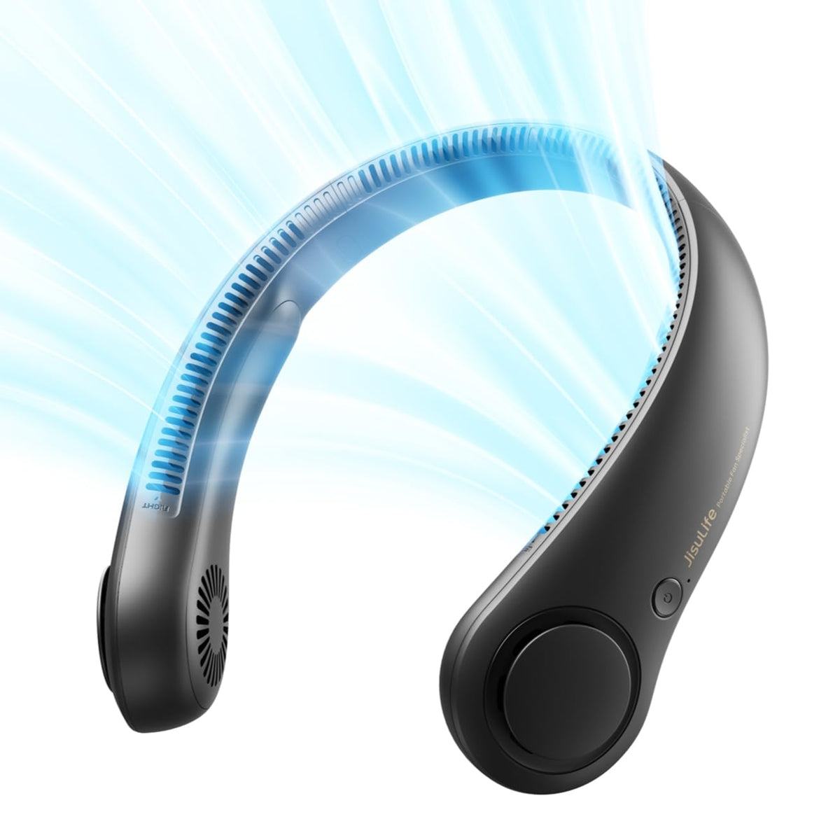 JISULIFE Portable Neck Fan, Hands Free Bladeless Fan, 5 Speeds, 4000 mAh