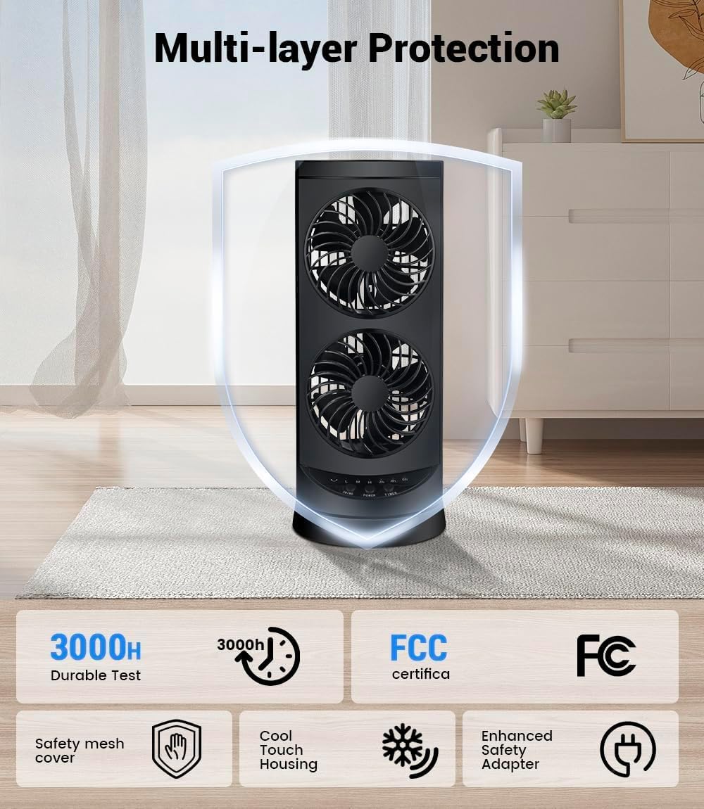 Personal Tower Cooling Fans that Blow Cold Air,25dB Quiet Fan with 24ft/s