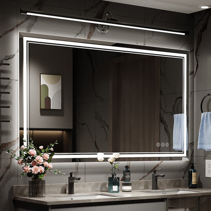 Ratsamee 24x32 LED Bathroom Mirror with Lights, Backlit+Front Lit, Anti-Fog
