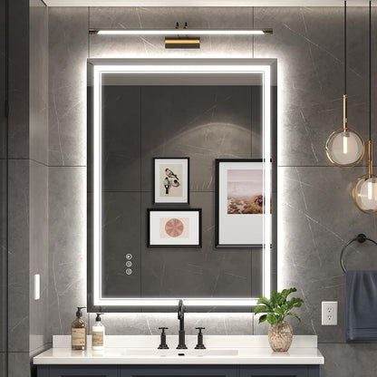 Ratsamee 24x32 LED Bathroom Mirror with Lights, Backlit+Front Lit, Anti-Fog
