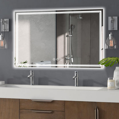 Ratsamee 24x32 LED Bathroom Mirror with Lights, Backlit+Front Lit, Anti-Fog