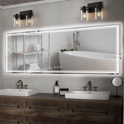 Ratsamee 24x32 LED Bathroom Mirror with Lights, Backlit+Front Lit, Anti-Fog