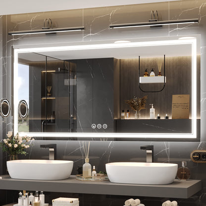 Ratsamee 24x32 LED Bathroom Mirror with Lights, Backlit+Front Lit, Anti-Fog