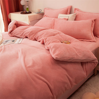 Four Piece Set With Double-sided Fleece Duvet Cover