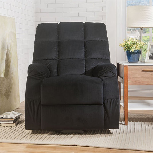 Black Velvet Recliner w/Power Lift & Massage