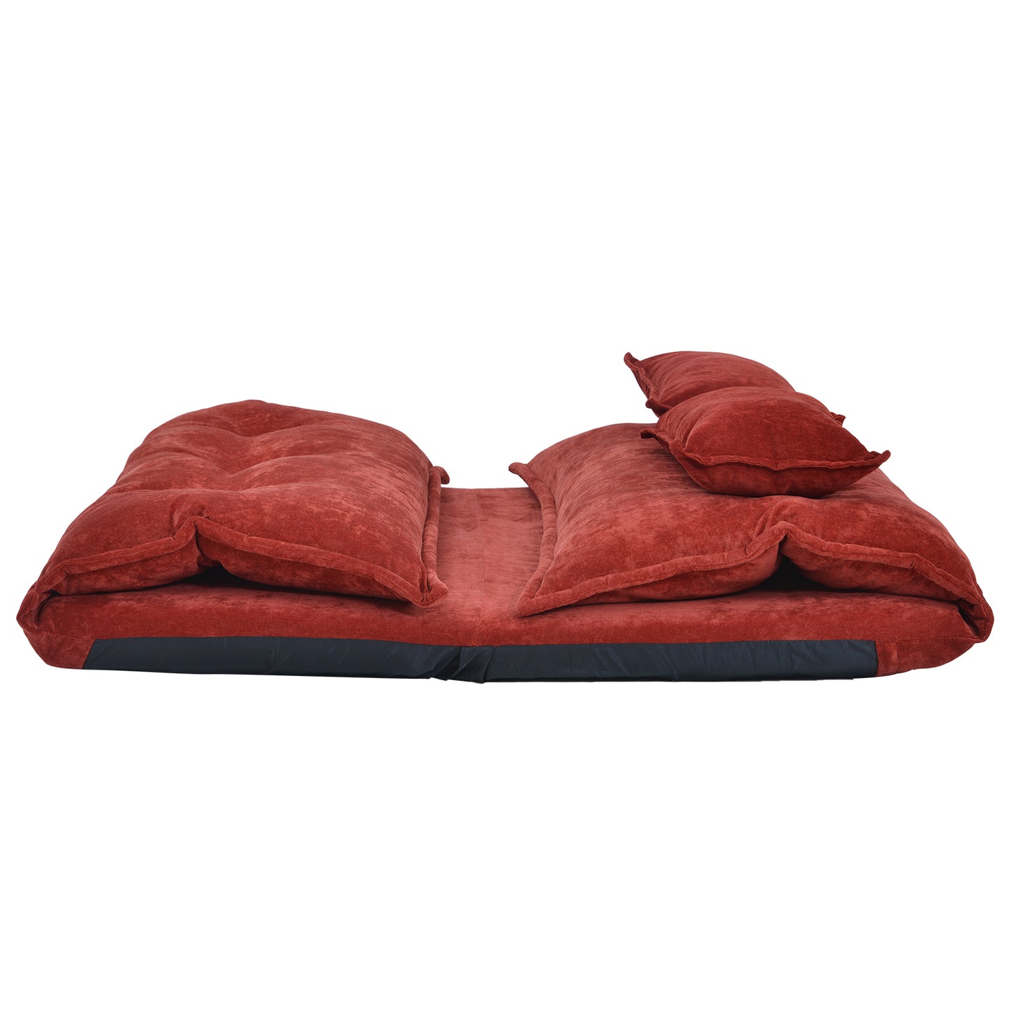 Sofa Bed Adjustable Folding Futon Sofa Bed with Two Pillows