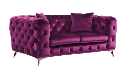 Atronia Loveseat with Purple Fabric