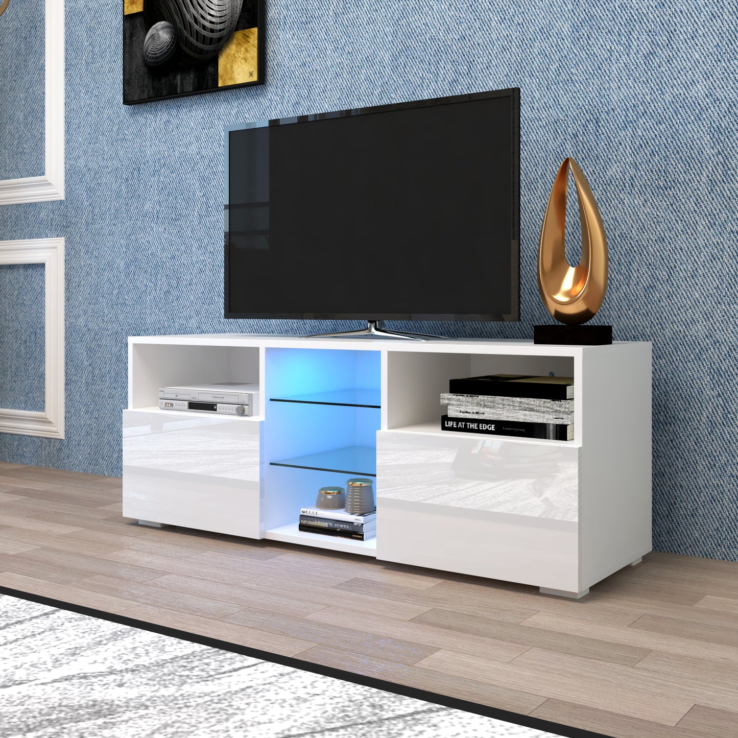 Modern High-Gloss LED TV Cabinet