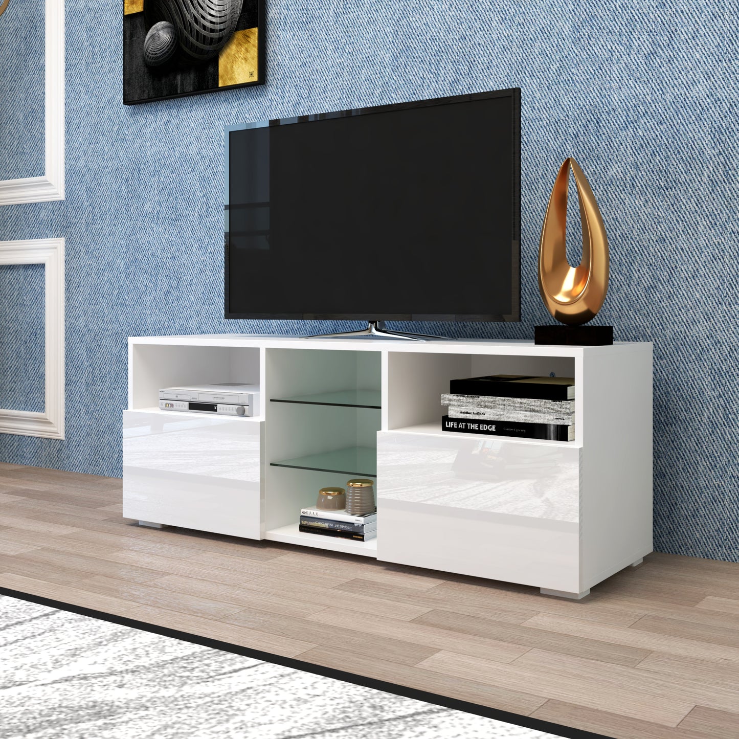 Modern High-Gloss LED TV Cabinet