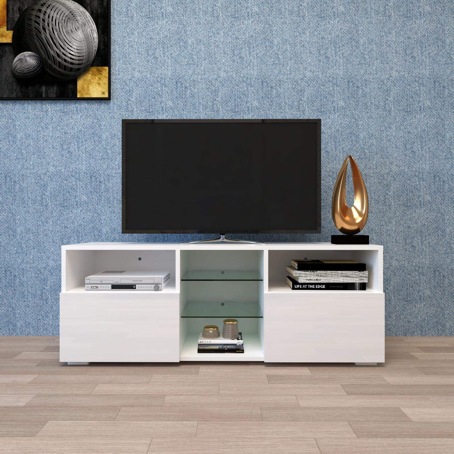 Modern High-Gloss LED TV Cabinet