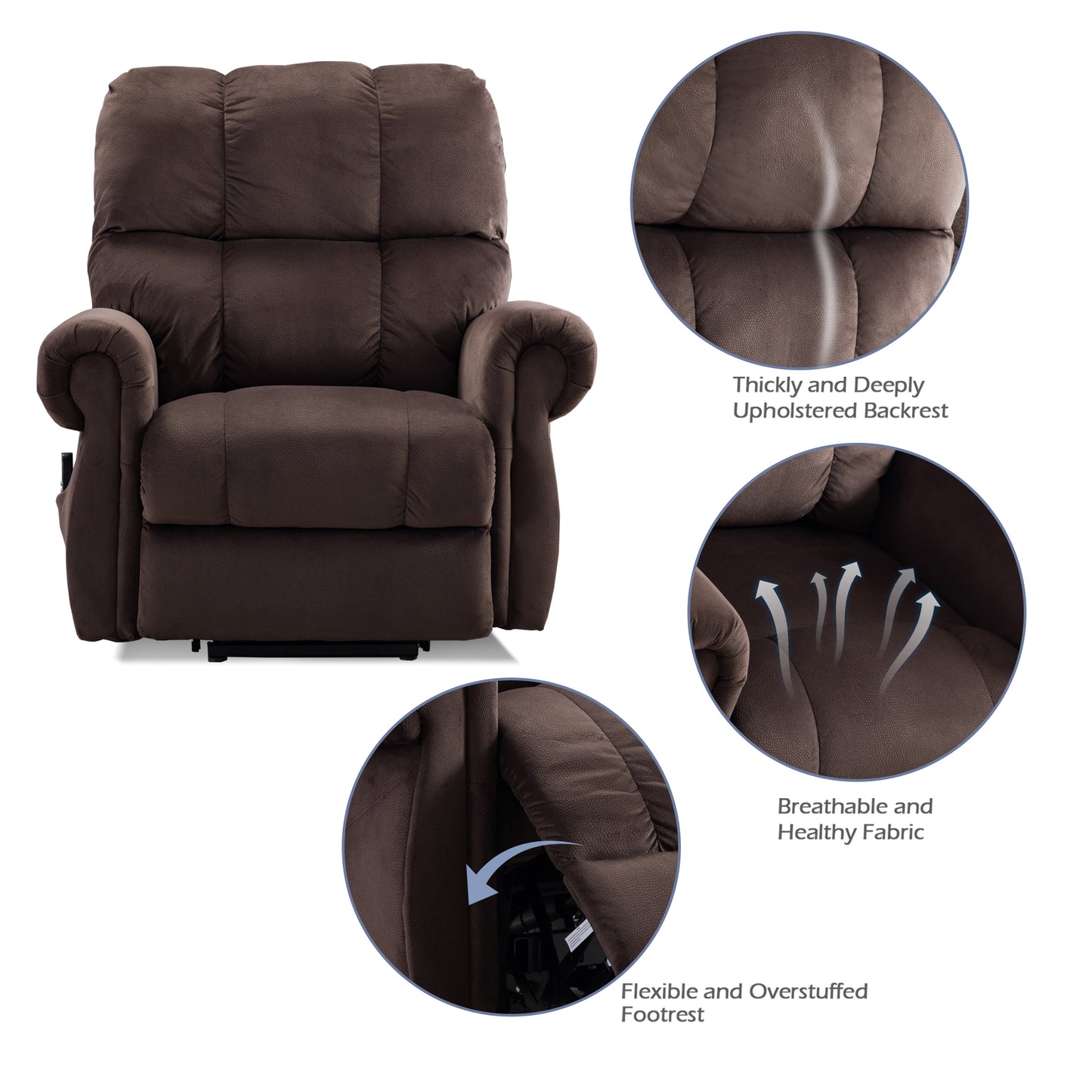 Electric Lift Recliner with Heat Therapy and Massage