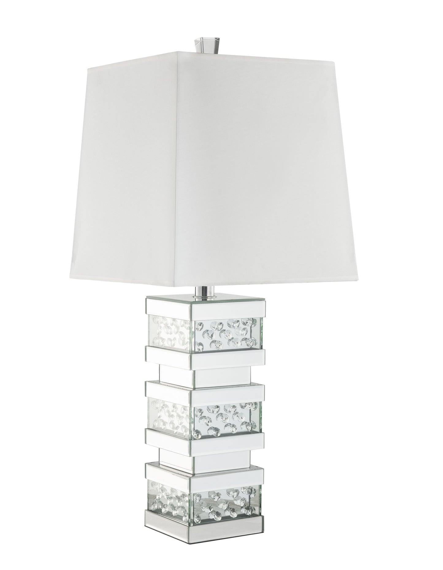 Table Lamp in Mirrored & Faux Crystals