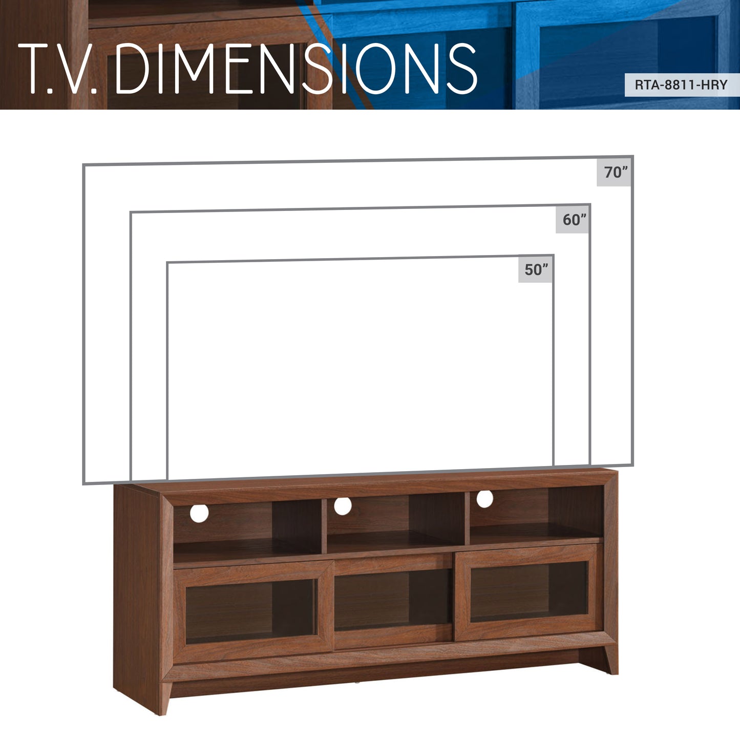 Modern TV Stand with Storage for TV Screens Up To 55''