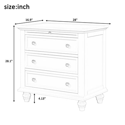 3-Drawer Storage Wood Cabinet