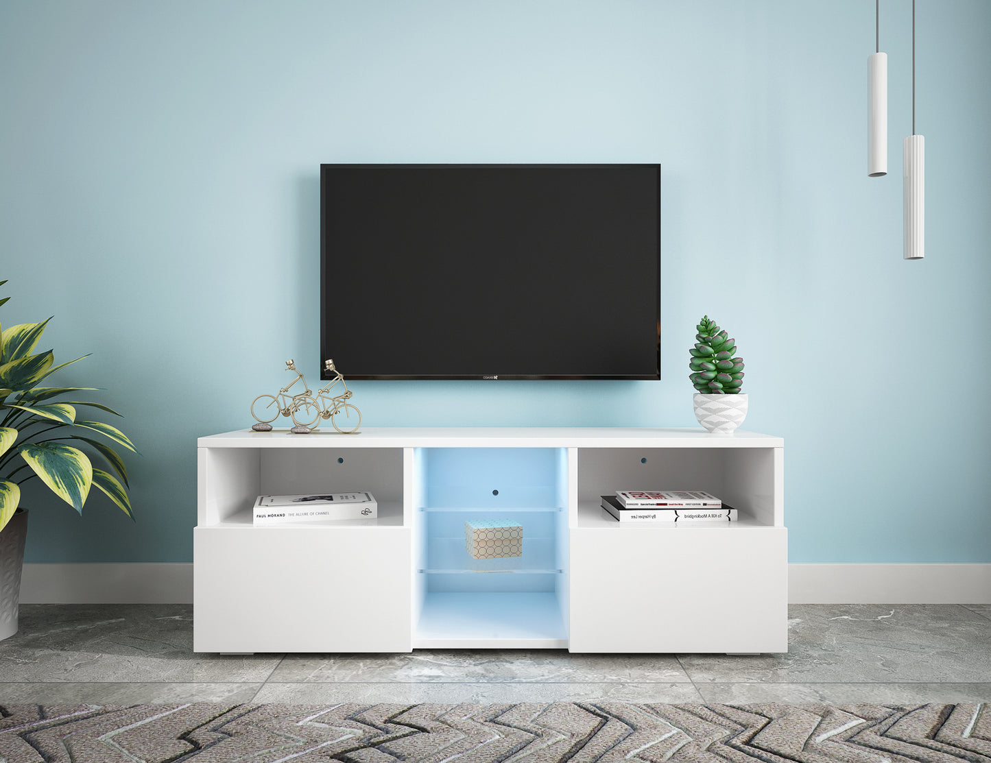 Modern High-Gloss LED TV Cabinet