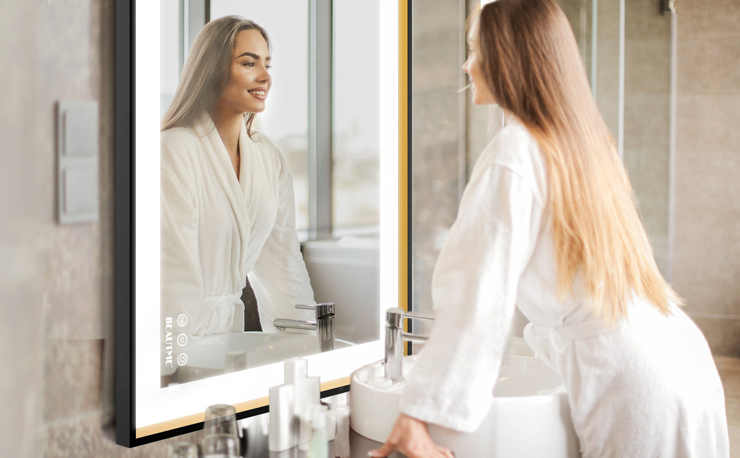 Bathroom Mirror with LED Lights and Anti-Fog Memory