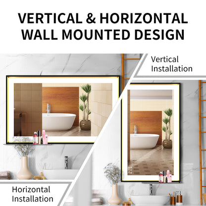 Bathroom Mirror with LED Lights and Anti-Fog Memory