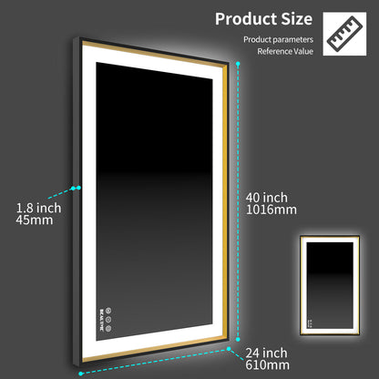 Bathroom Mirror with LED Lights and Anti-Fog Memory