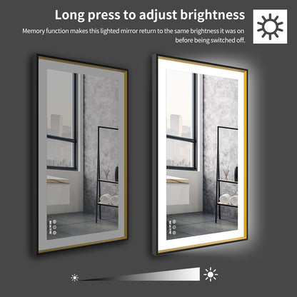 Bathroom Mirror with LED Lights and Anti-Fog Memory