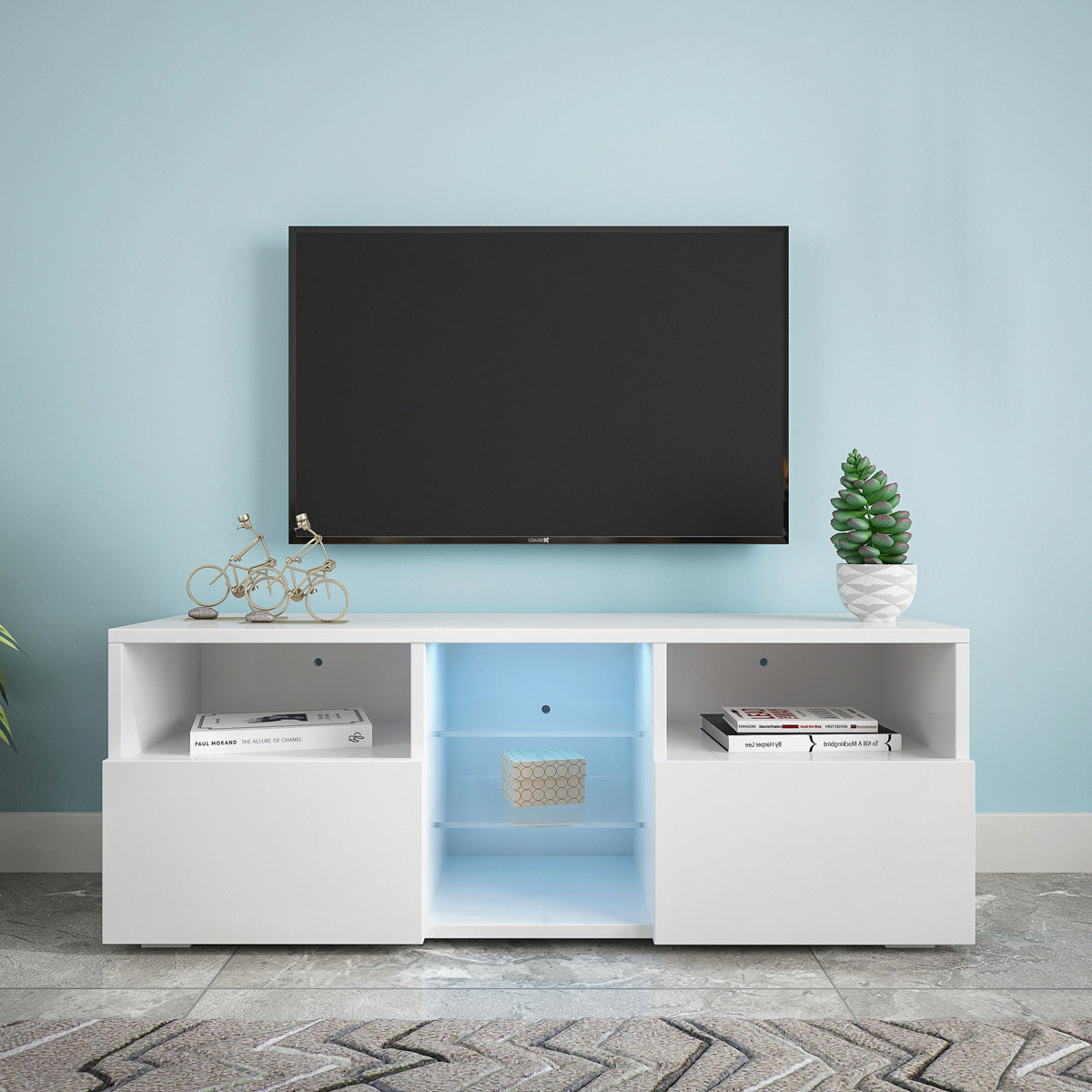 Modern High-Gloss LED TV Cabinet