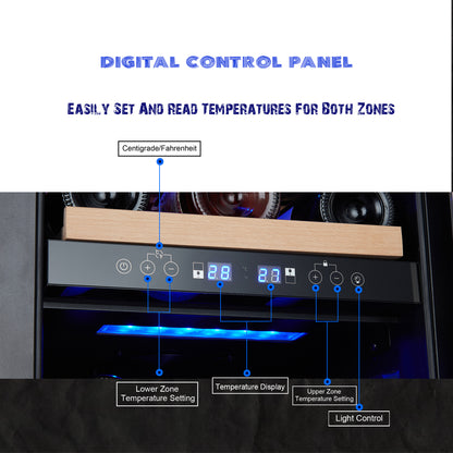 SOTOLA 24 inch 46 Bottle Wine Cooler Cabinet