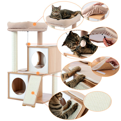 Cat Tree Condo Playhouse with Dangling Toys