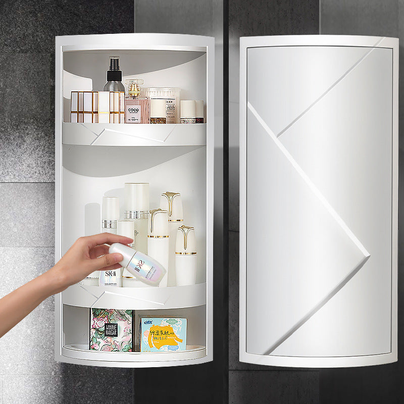 Bathroom Makeup Organizer or Corner Plastic Wall Mounted Storage Rack Box