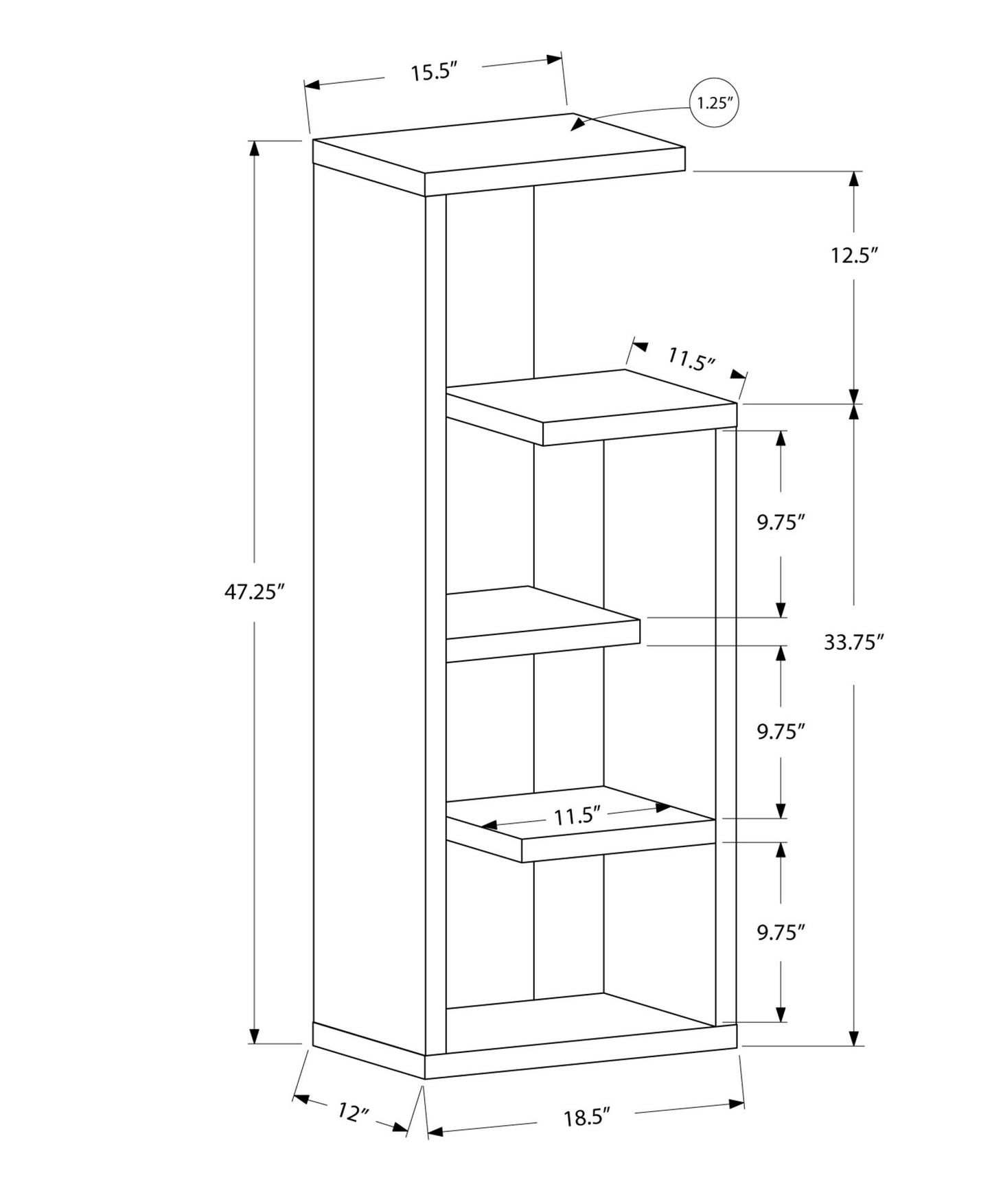 White Particle Board Bookcase