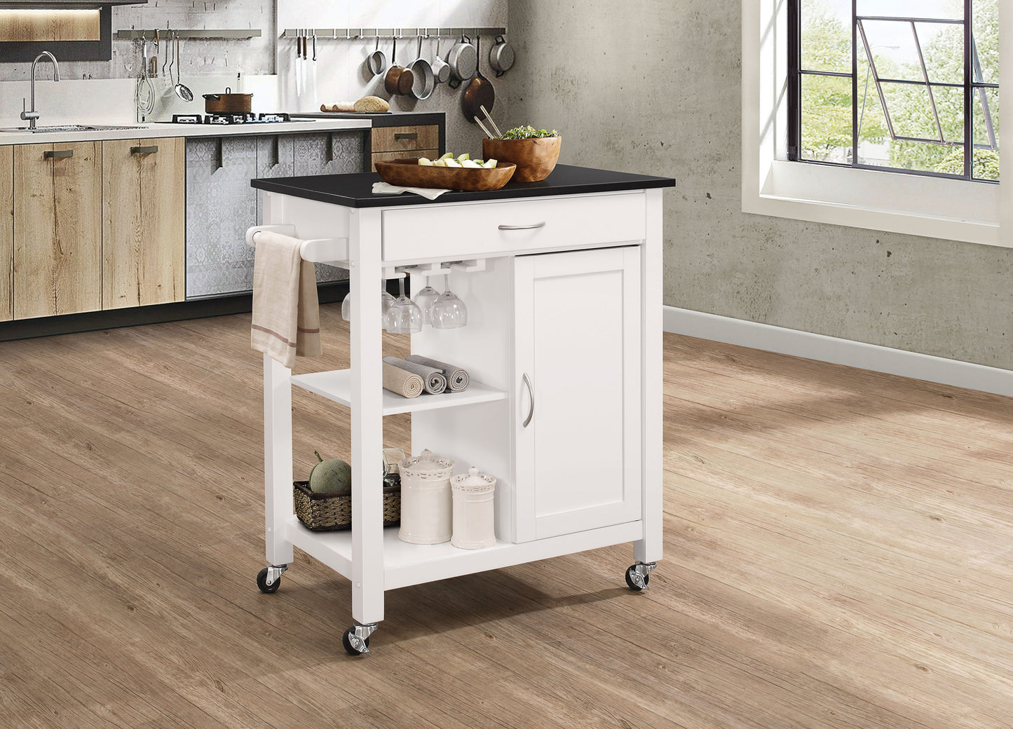 Black & White Kitchen Cart