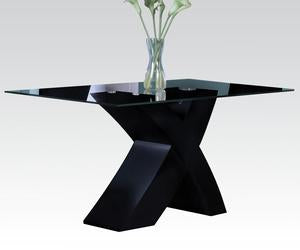 Clear Glass Black Dining Table