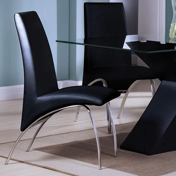 Clear Glass Black Dining Table Chairs